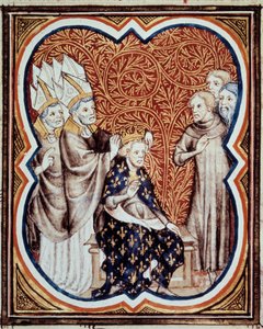 Le corre du roi Louis VI dit le Gros (1081-1137) Miniatyr hämtad från "Les grandes chronicles de France"" av Jean Fouquet (1420-1481) 1400-talets Paris, B.N. av Jean Fouquet