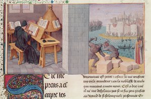 Ms.fr.273 fol.7 Livy (59 f.Kr.-17 e.Kr.) Skrift och grunden för Rom, från 