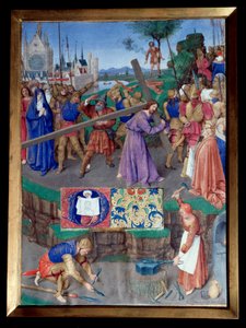 Portage de croix Miniature hämtad från "" The Book of Hours of Etienne Chevalier"" av Jean Fouquet (1420-1477/1481) av Jean Fouquet