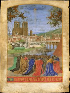 Guds högra hand som skyddar de trogna mot demonerna, ca 1452-1460 (tempera och bladguld på pergament)