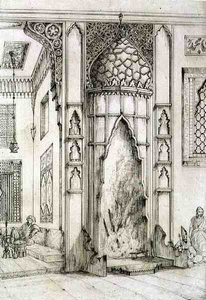 Öppen spis i Palace of the Seven Towers, i Isfahan, från 
