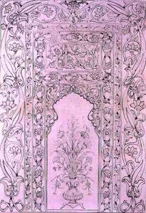 Kakelpanel från Blå moskén, i Tabriz, Persien, från 