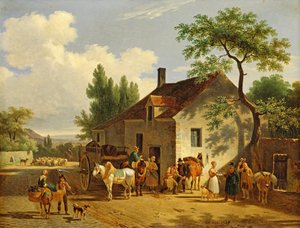 Utsikt över en by, 1839 av Jean Francois Demay