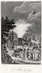 Fyrverkeri vid Jardin de Tivoli, ca 1826 av Jean Francois Garneray