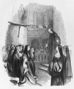 Abelard predikar vid Paraclete, illustration från 
