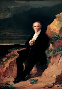 Porträtt av den franske ekonomen och filosofen Charles Fourier (1772-1837) Målning av Jean Gigoux (1806-1894) 1800-talets Besancon, Musee Historique du Palais Granvelle - Porträtt av den franske filosofen och ekonomen Charles Fourier (178372-178372). Pai