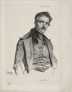 Porträtt av skulptören Antoine-Louis Barye av Jean Francois Gigoux
