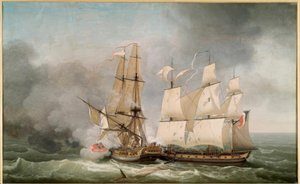 Slagsmål mellan den franska korvetten La Bayonnaise (..)