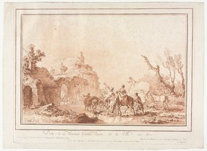 Innan en bys vall, 1774. av Jean Francois Janinet