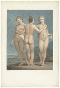 Drie Gratien De tre nåderna av Jean Francois Janinet