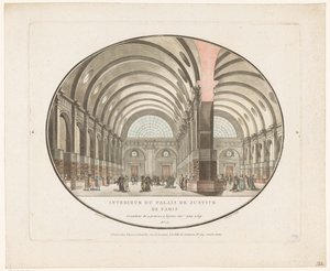 Interiör av Justitiepalatset i Paris Interior du Palais de Justice de Paris (titel på objekt) av Jean Francois Janinet