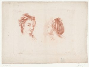 Två kvinnors huvuden Kompositioner med mänskliga kroppsdelar (serietitel) IX Cahier de Principes du Dessin d