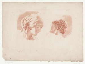 Två kvinnors huvuden Kompositioner med mänskliga kroppsdelar (serietitel) IX Cahier de Principes du Dessin d