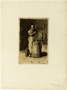 En kvinna som kurrar av Jean Francois Millet