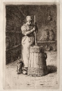 En kvinna som kurrar. av Jean Francois Millet