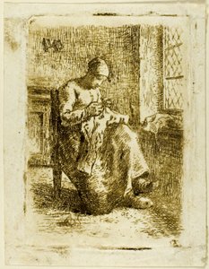 En kvinna som syr av Jean Francois Millet