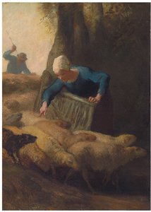 Räkna flocken, 1847-49 av Jean Francois Millet