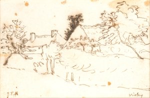 En gård bland träd, Vichy (Allier) av Jean Francois Millet