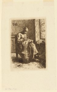 La Couseuse (Kvinnan syr) av Jean Francois Millet
