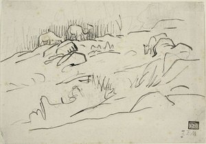 Landskap med boskap av Jean Francois Millet
