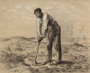 Man med en Hoe, ca 1860-62 av Jean Francois Millet