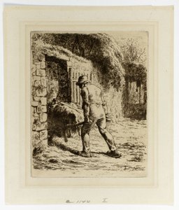 Bonde med en skottkärra av Jean Francois Millet