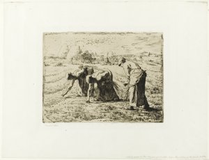 Bonde med en skottkärra av Jean-Francois Millet