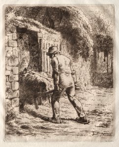 Bonde med en skottkärra av Jean Francois Millet