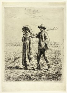 Bönder som går till jobbet av Jean Francois Millet