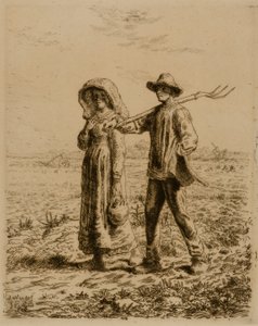 Bönder på väg till arbetet av Jean Francois Millet