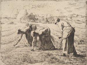 The Gleaners, ca 1855-56 (etsning på chine collé) av Jean Francois Millet