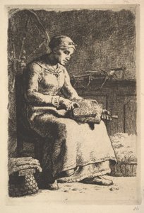 The Wool Carder, ca. 1855-56. av Jean Francois Millet