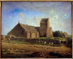 Utsikt över kyrkan i Greville Målning av Jean Francois Millet (1814-1875) 1871 Sön. 0,6x0,73 m Paris, musee d