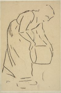 Kvinna som tömmer en hink av Jean Francois Millet