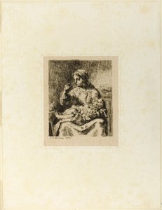 Kvinna Matar Hennes Barn av Jean Francois Millet