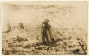 Kvinna som hänger ut kläder av Jean Francois Millet
