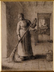 Kvinna som sopar sitt hem av Jean Francois Millet
