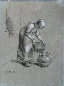 Kvinna vid en brunn av Jean Francois Millet