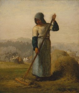 Kvinna med kratta, troligen 1856-57. av Jean Francois Millet