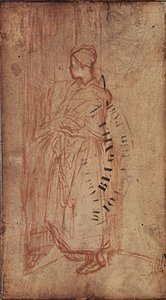 Ung kvinna som tar linne från en hylla, ca 1850-52 av Jean Francois Millet