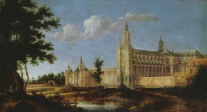 Utsikt över klostret Saint-Amand-les-Eaux, grundat 647 av Jean Francois Neyts