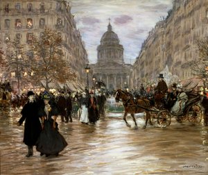 Boulevard Saint-Michel, sent 1800-tal eller tidigt 1900-tal.