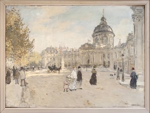Institut de France i Paris omkring 1898, Målning av Jean Francois Raffaelli (1850-1924). Fotografi, KIM Youngtae, Paris, Musee Carnavalet. av Jean Francois Raffaelli