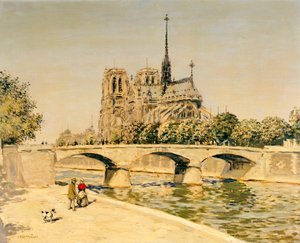 Notre Dame och Seine av Jean Francois Raffaelli