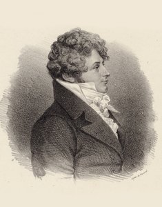Porträtt av pianisten och kompositören Daniel Steibelt 1765-1823, 1834. av Jean François Benard