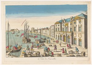 Utsikt över rådhuset och hamnen i Marseille Le port de Marseille (titel på objekt)