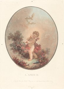 kärlek av Jean François Janinet after Jean Honoré Fragonard