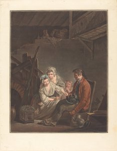 Den privata fågeln av Jean François Janinet after Jean Jacques Lagrenée II