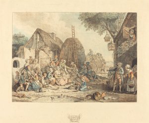 Skördarnas lunch av Jean François Janinet after Pierre Alexandre Wille