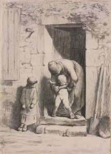 Maternell uppvaktning av Jean Francois Millet